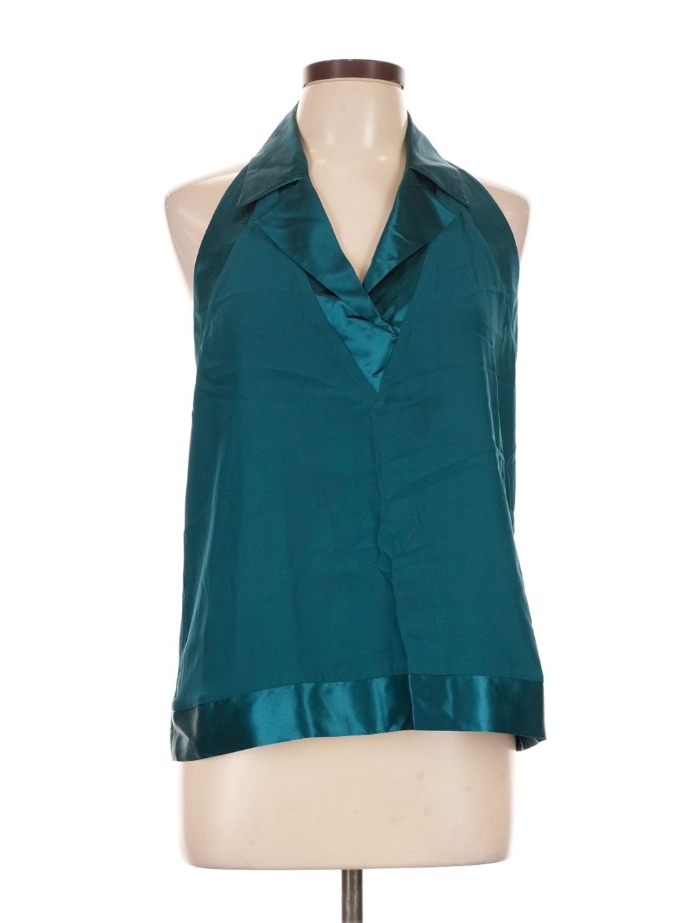 Sleeveless Teal 💯 Silk Halter Camisole